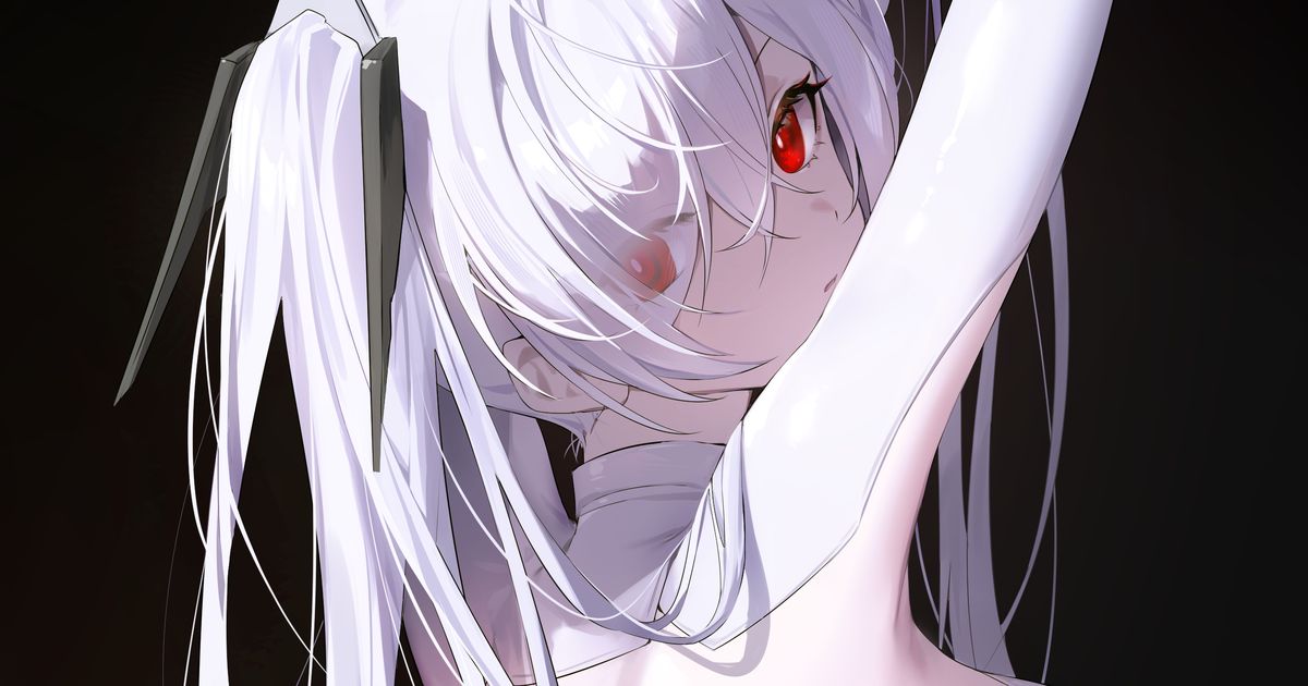 银白发赤眼角色插画特辑