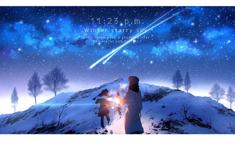 划破夜空的光芒:流星插画特辑