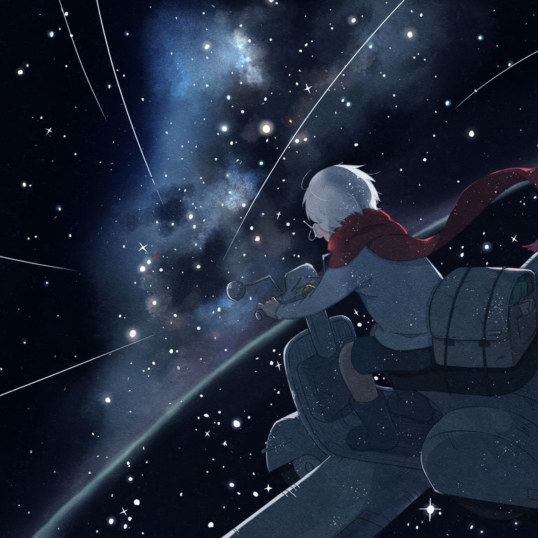 划破夜空的光芒:流星插画特辑