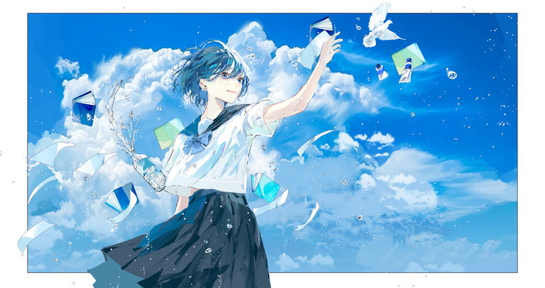 蓝天与角色插画特辑