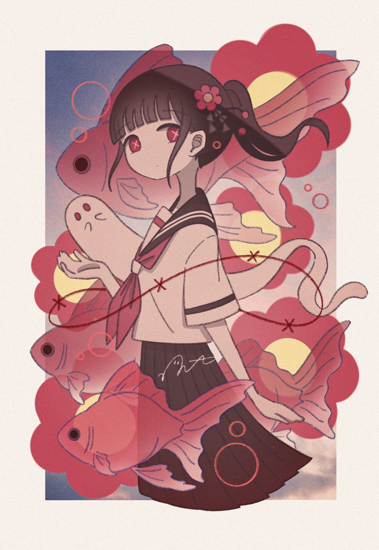 悠然游弋的金鱼插画特辑