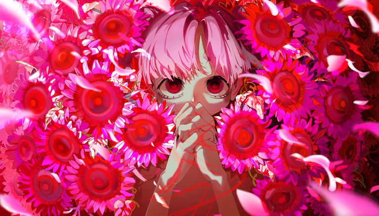 粉红花卉插画特集