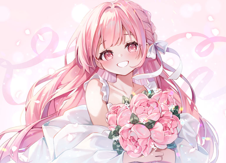 粉红花卉插画特集
