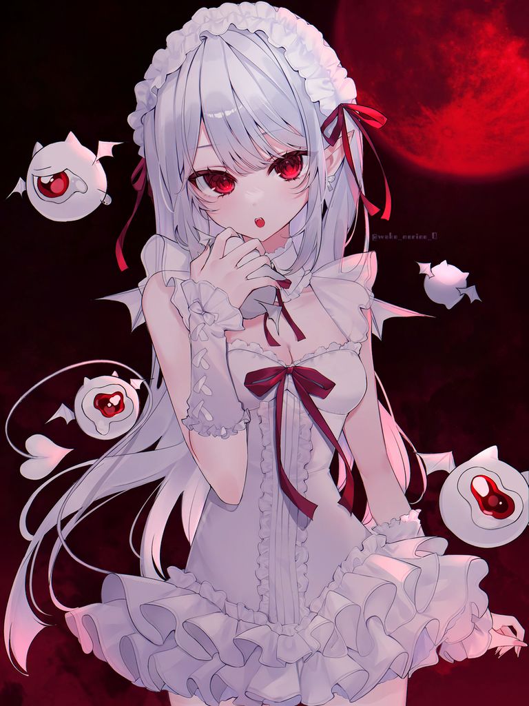 银白发赤眼角色插画特辑