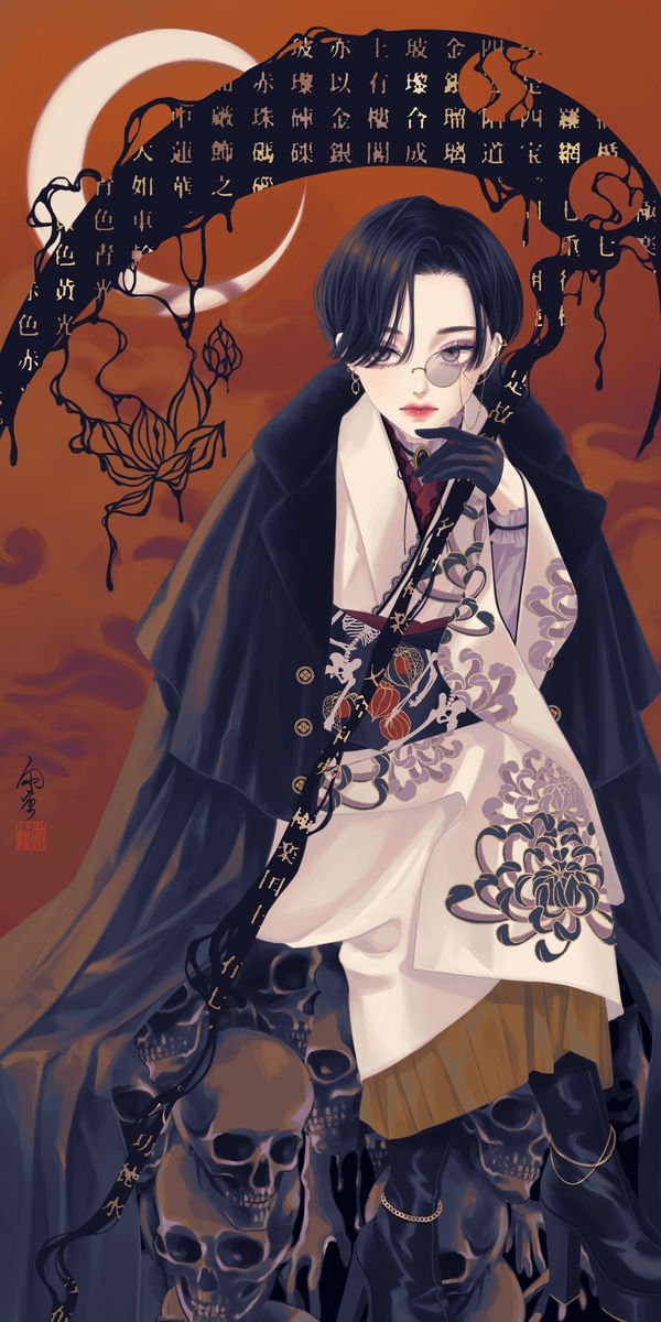 知性的点缀:单边眼镜插画特辑