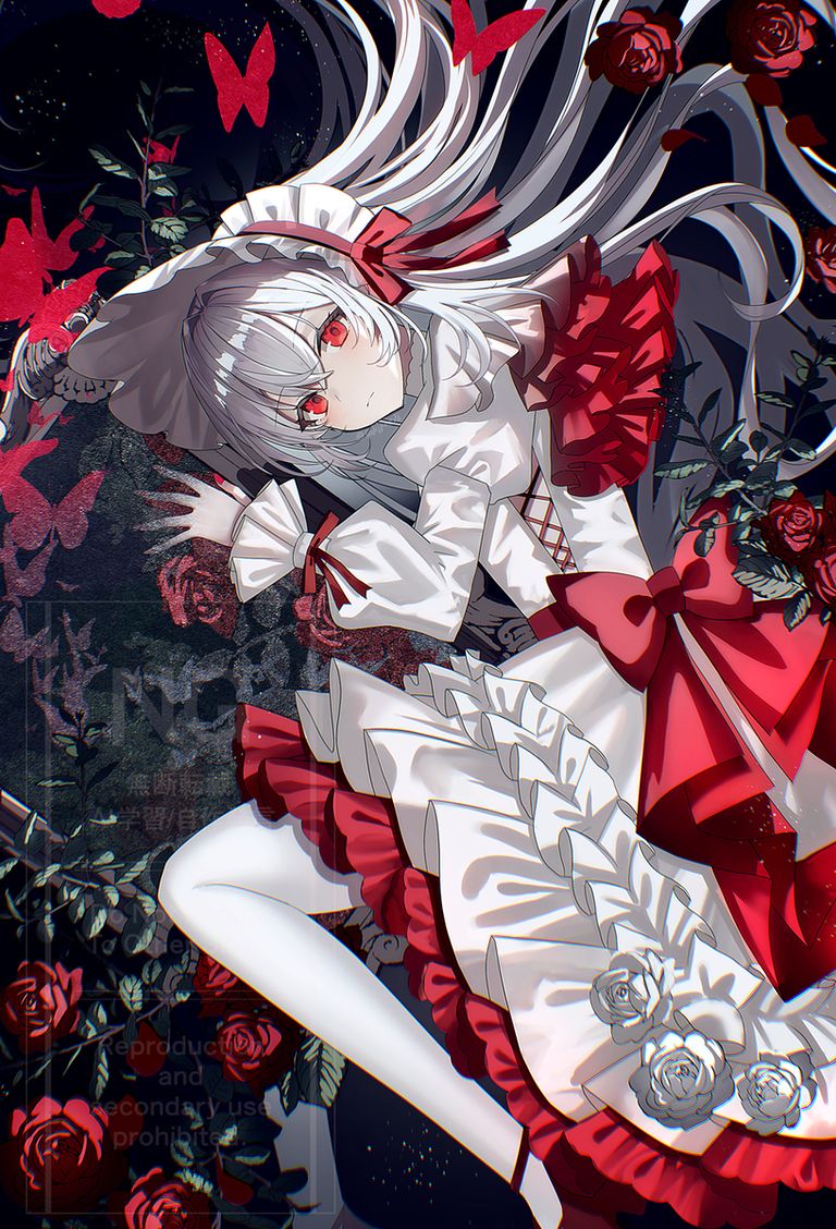 银白发赤眼角色插画特辑