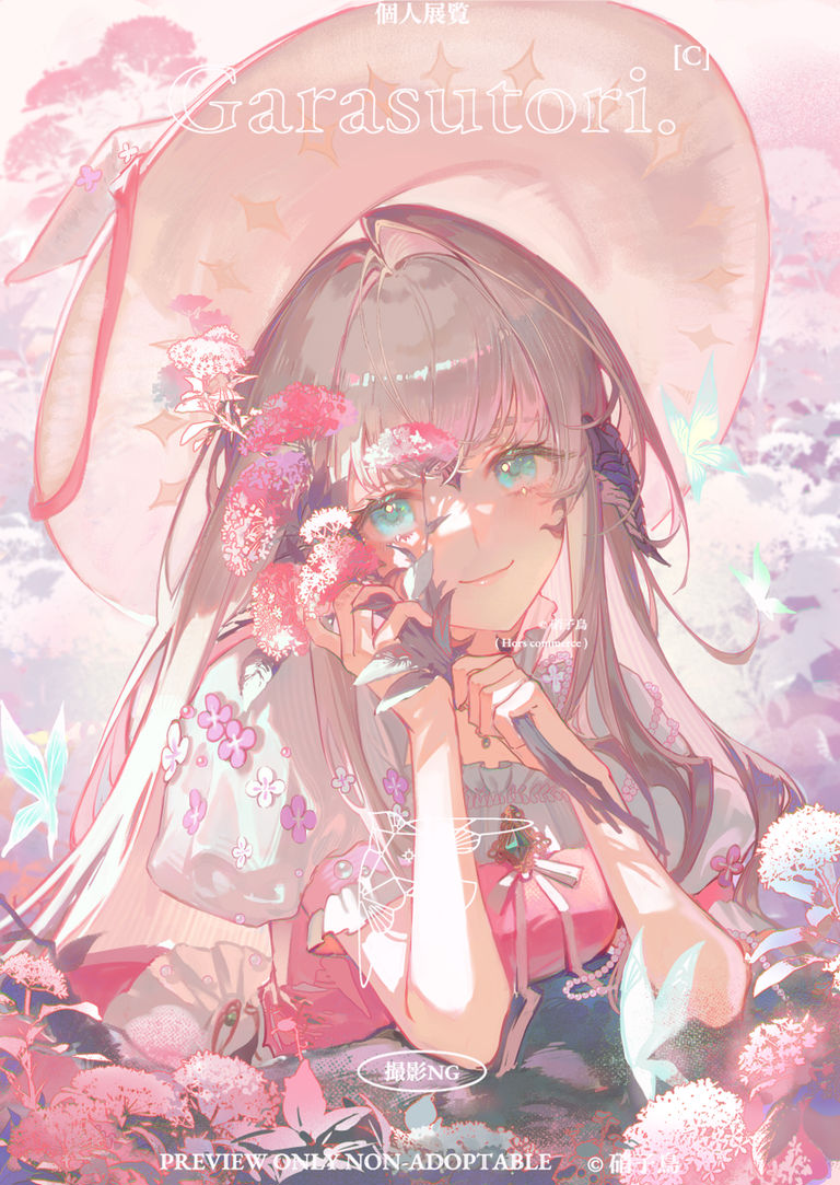 粉红花卉插画特集