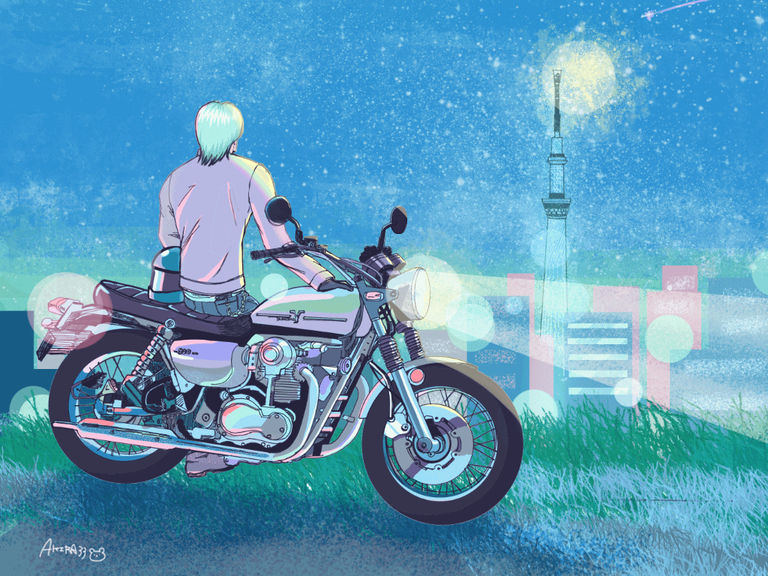 划破夜空的光芒:流星插画特辑