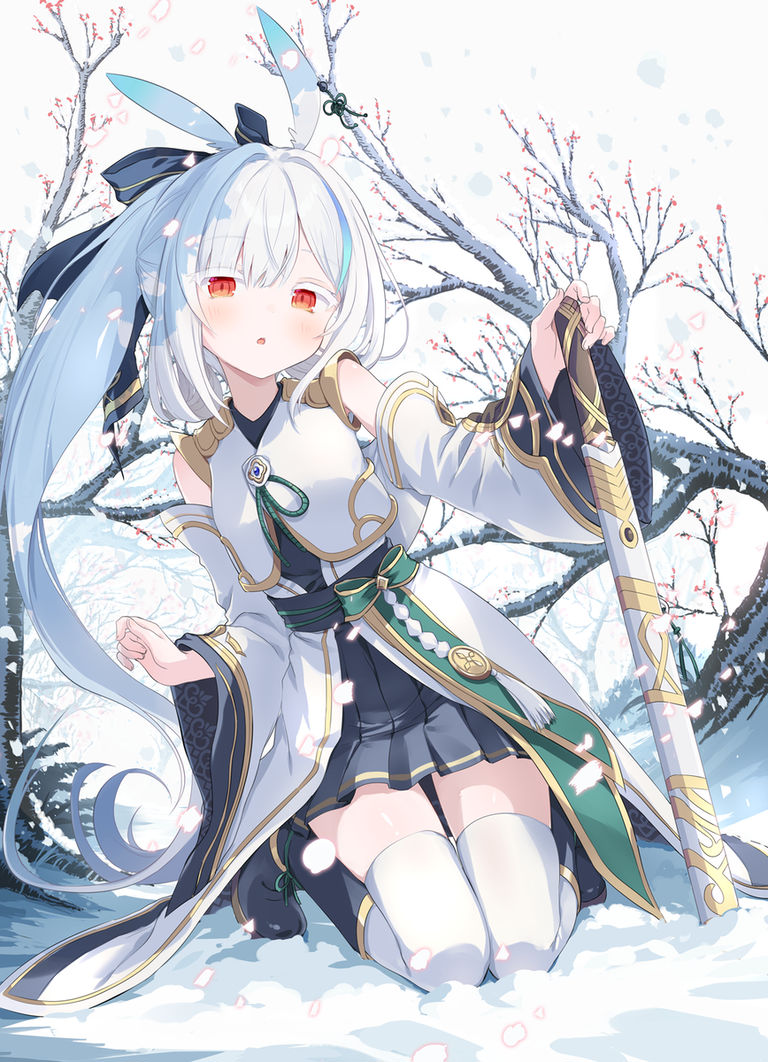 银白发赤眼角色插画特辑