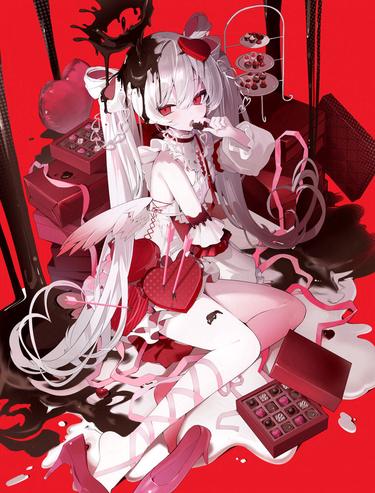 银白发赤眼角色插画特辑