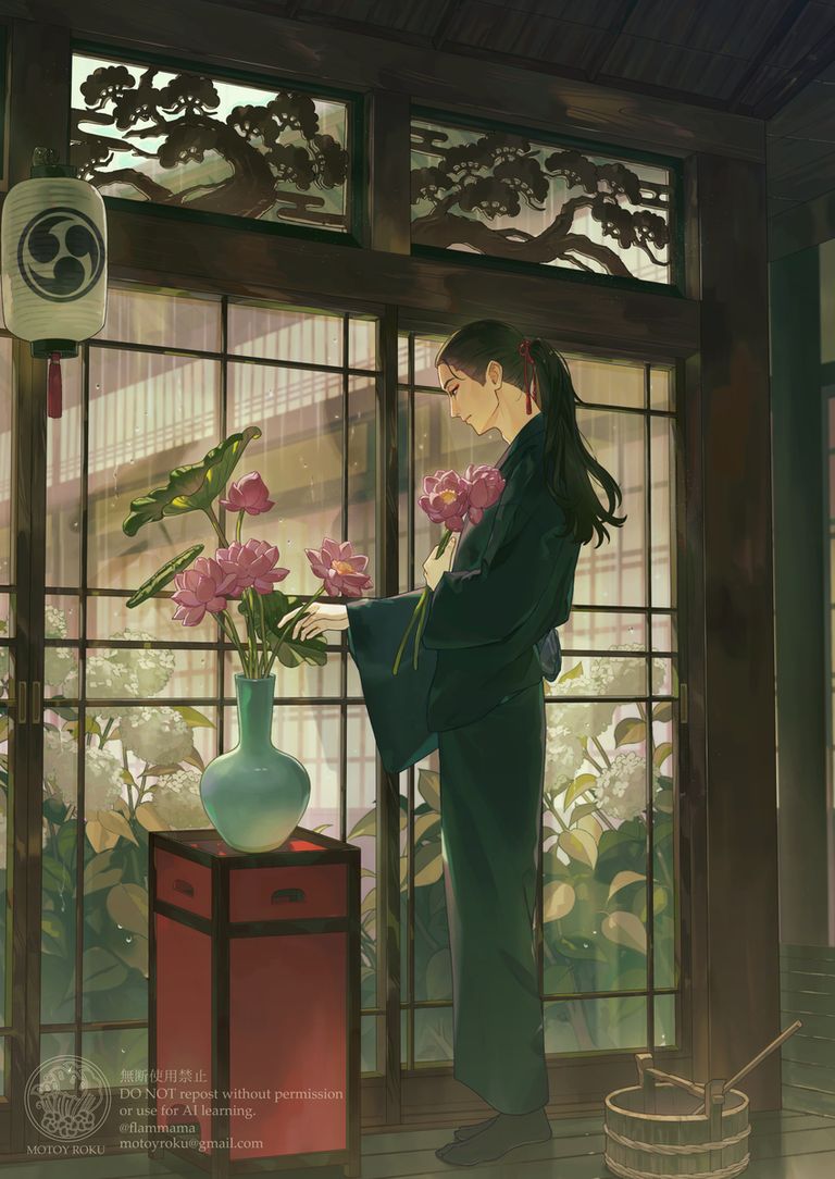 粉红花卉插画特集