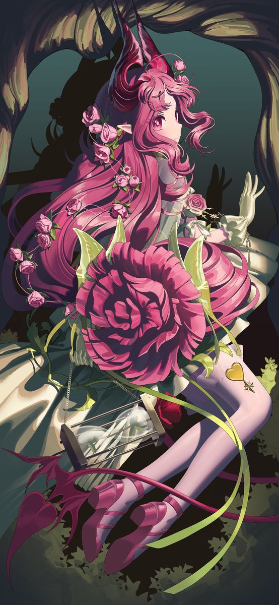 粉红花卉插画特集
