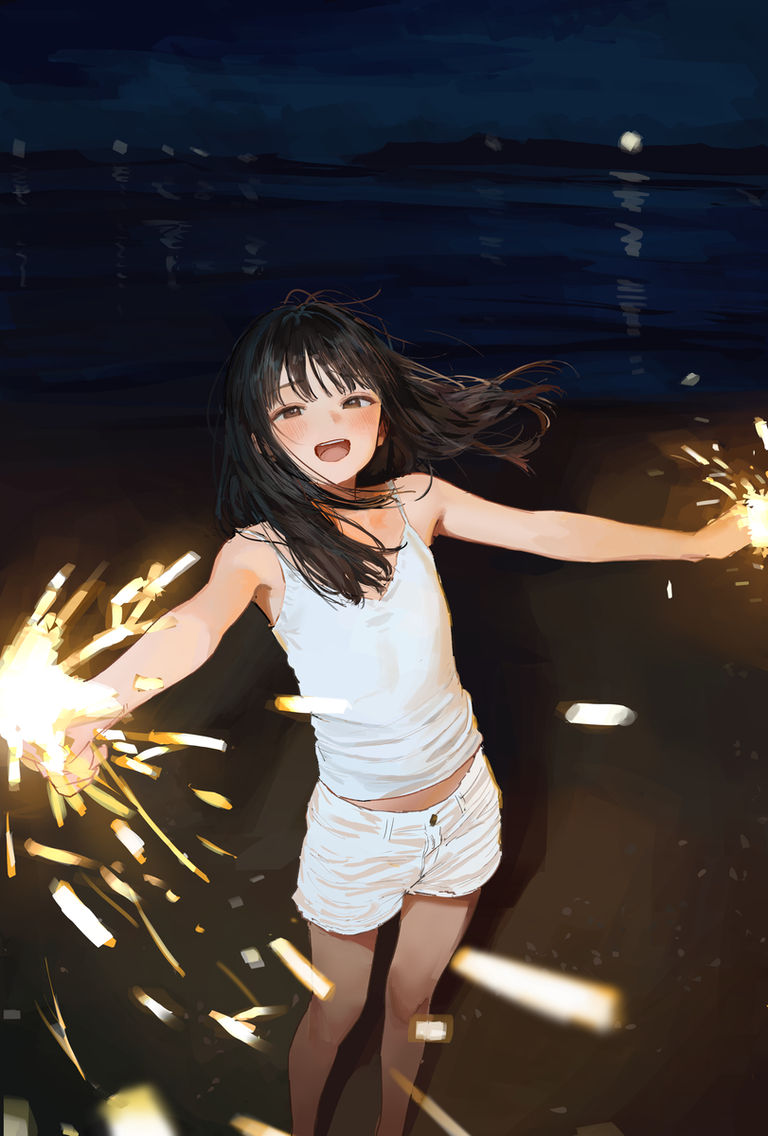 手持烟花插画特辑