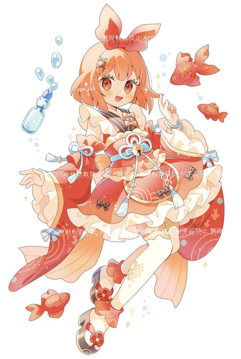 悠然游弋的金鱼插画特辑