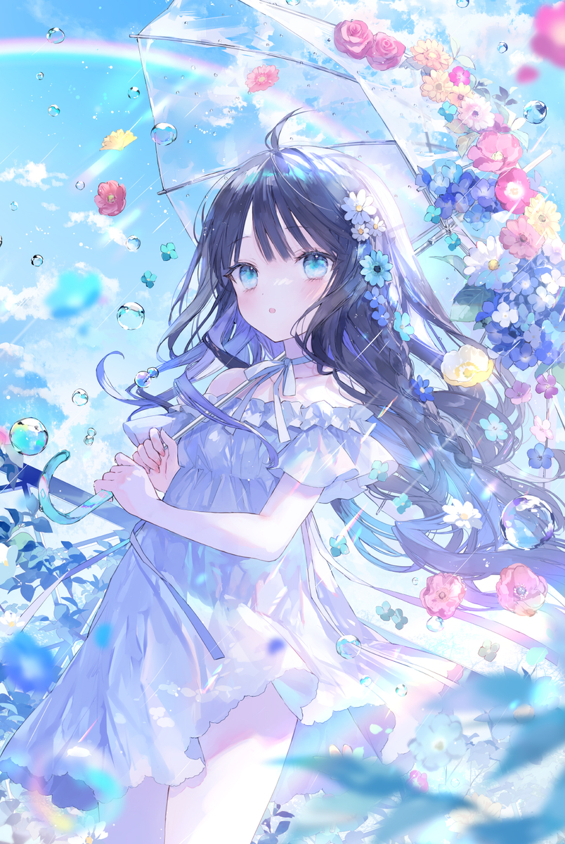 虹色の雨粒