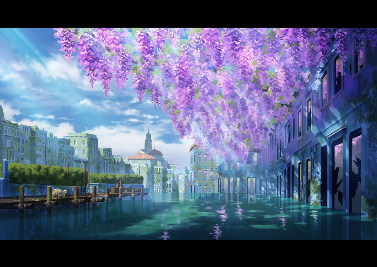 水路の藤棚